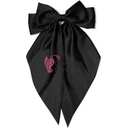 Accesoriu pentru decor par cu Fundita din satin si clema metalica TRD043LL Neagra XXL